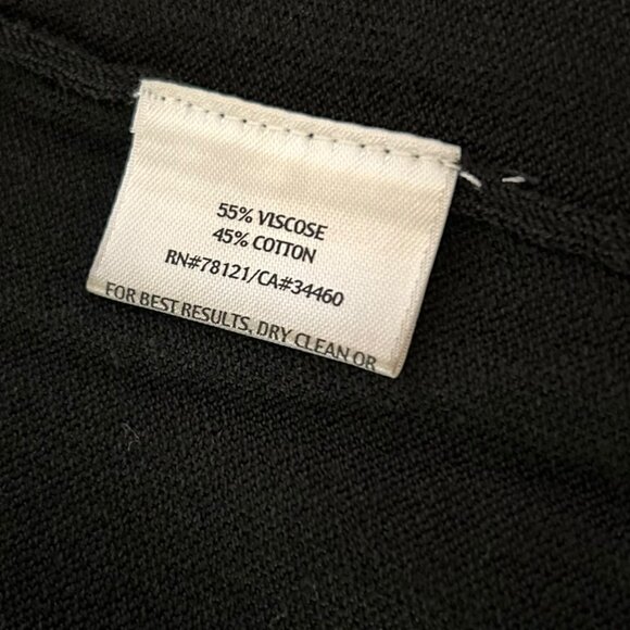 Eileen Fisher Black Semi Sheer Cotton Blend Beaded Open Front Cardigan Sz PL - Picture 9 of 10